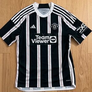 Adidas Manchester United 23/24 Away Jersey Youth XL 15-16Y Green and White